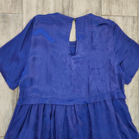 Anthropologie Maeve Jimena Dress Size M Sapphire Blue‎ Oversized Midi Boho - Picture 7 of 11